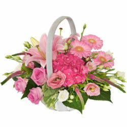 Hot Pink Flower Basket