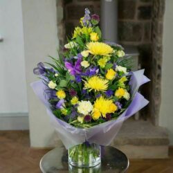 Buttercup Meadow Flower Bouquet 1 Buttercup Meadow Flower Bouquet Brighten Any Space Chic Sunshine Blooms, Lemon Carnations, Fragrant Freesia &Amp; Rich Purple Tones.