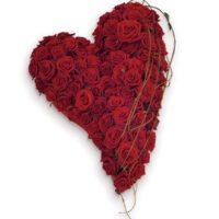 Solid Swinging Heart Funeral Tribute