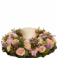Pastel Wreath And Candle Tribute