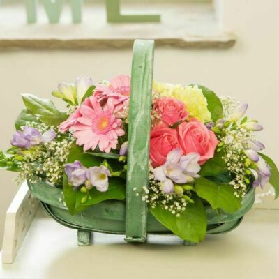 Lavender Grey Flower Basket