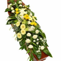 Yellow And White Coffin Spray