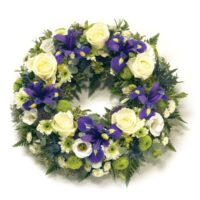 Purple and White Flower Wreath