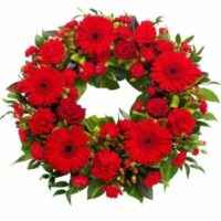 Red Funeral Wreath