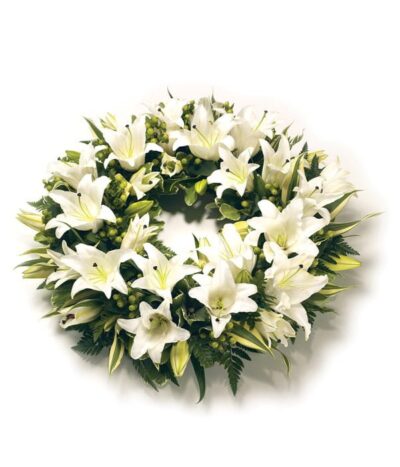 White Lily Flower Wreath