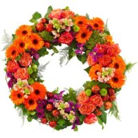 Orange &Amp; Purple Wreath