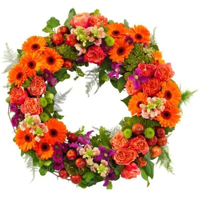 Orange & Purple Wreath Tribute