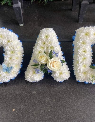 Dad White With Blue Lettering