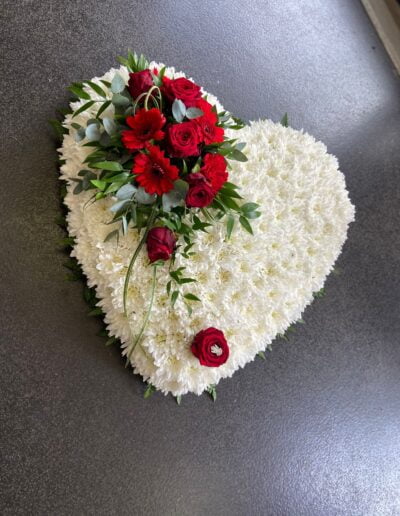 Red Rose Heart Funeral Tribute