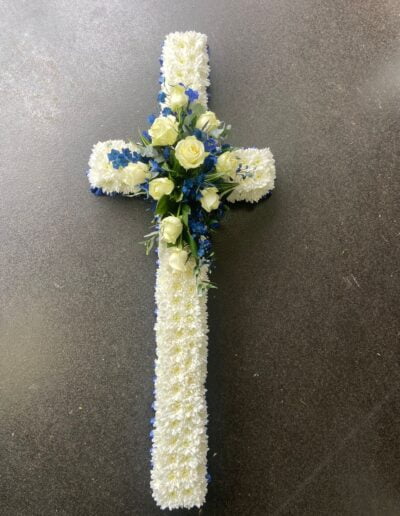 Blue White And Cream Cross Novelty Design
